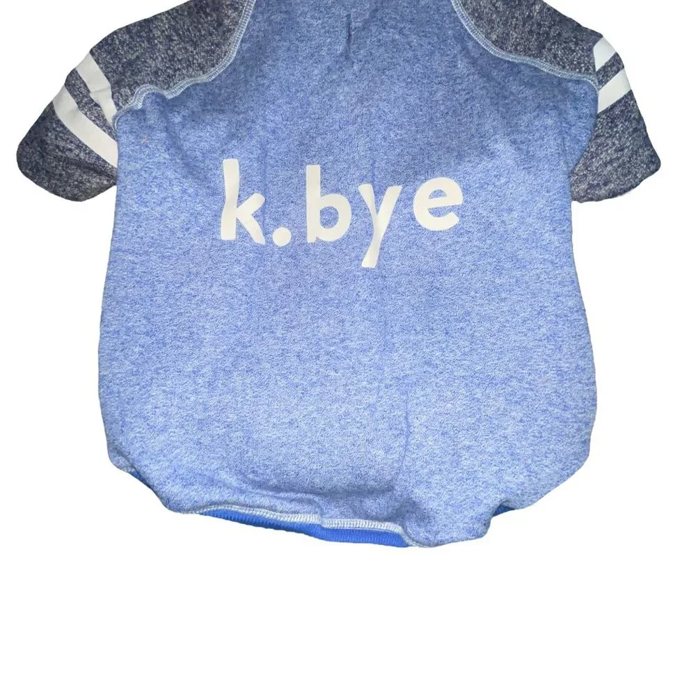 NWT Top Paw Blue K Bye Fleece Lined Hooded Pullover Sweatshirt Winter Dog L